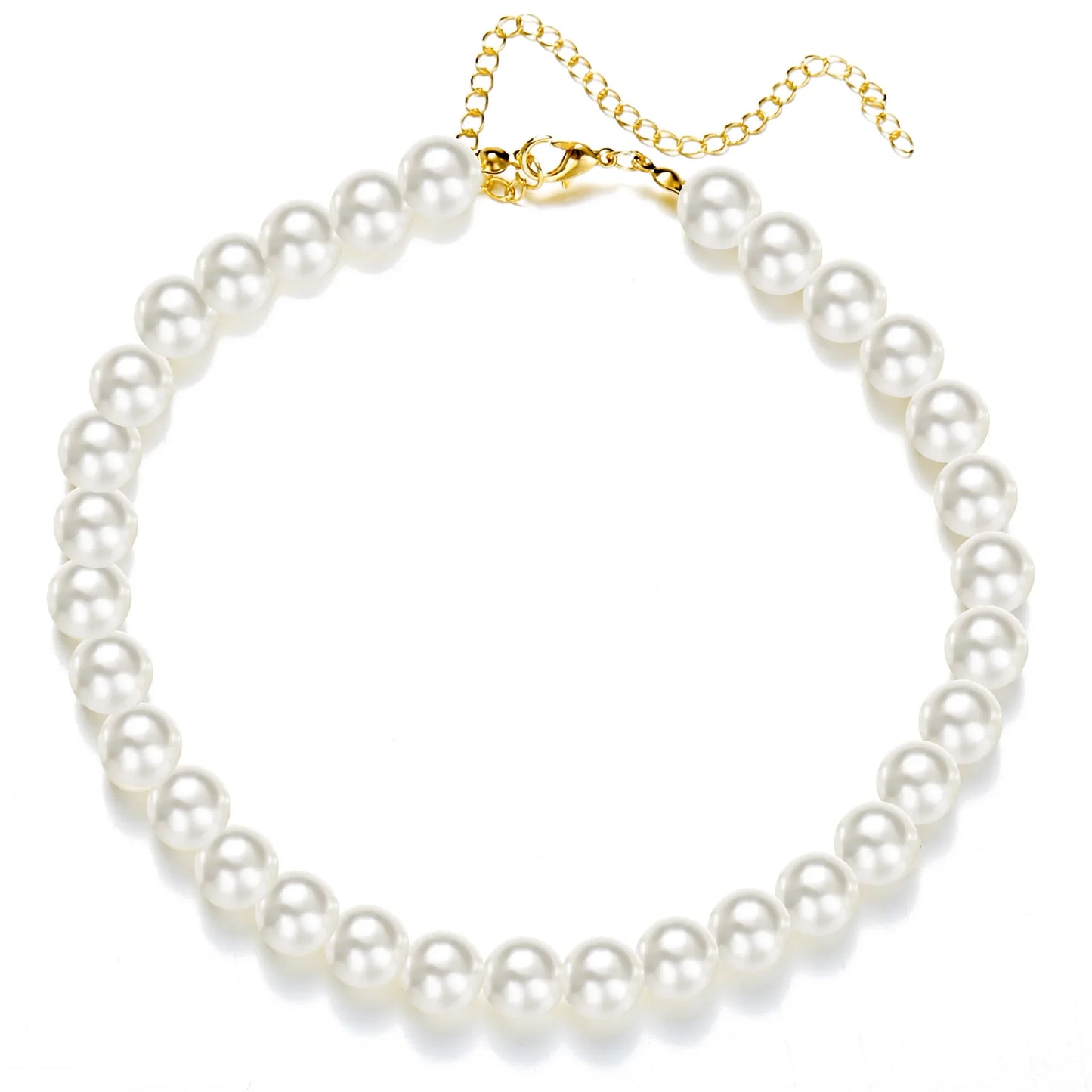 4 5 6 8mm White Pearl Chokers Necklace Clavicle Chain For Women Classic Fashion Elegant Wedding Neck Jewelry Love Pendant Gift