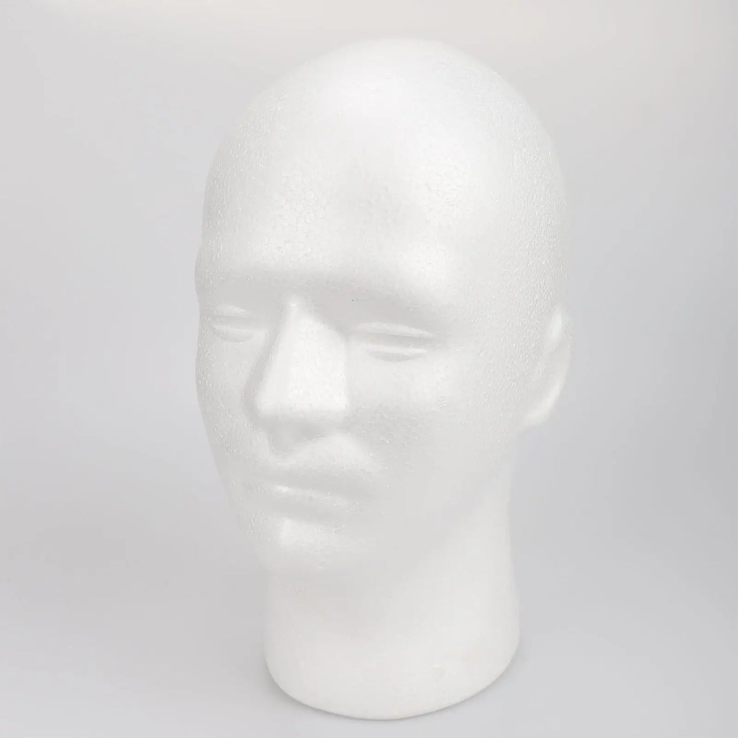 Male Mannequin Head Round Base Lightweight Foam Wigs Head Model and Display Hair, Hats and Hairpieces for Glasses Headset Wigs