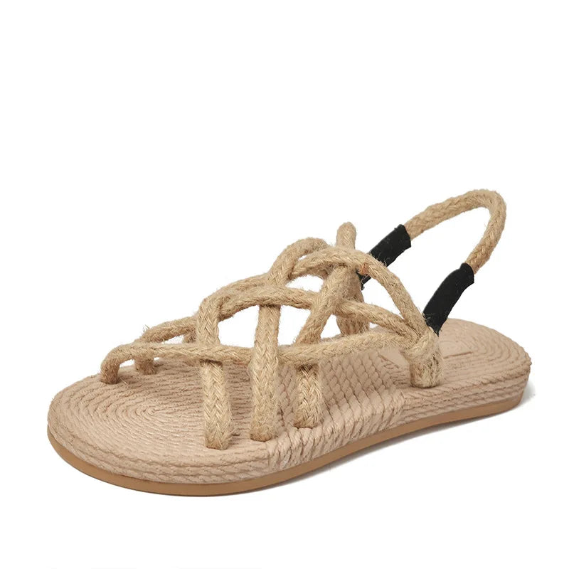 Woman Sandals Shoes Braided Rope with Traditional Casual Style and Simple Creativity Fashion Sandals Women Summer Shoes Zapatos