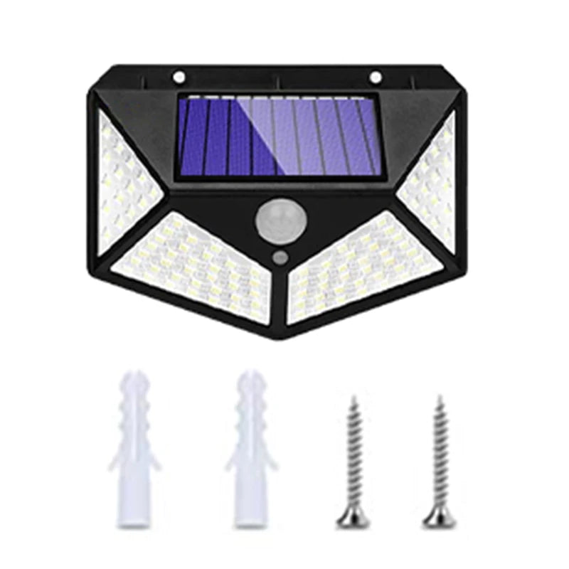 Powerful LED Solar Outdoor Courtyard Wall Lamp Rechargeable Induction Solar Garden Light Terrace Garage Door Street Lighting