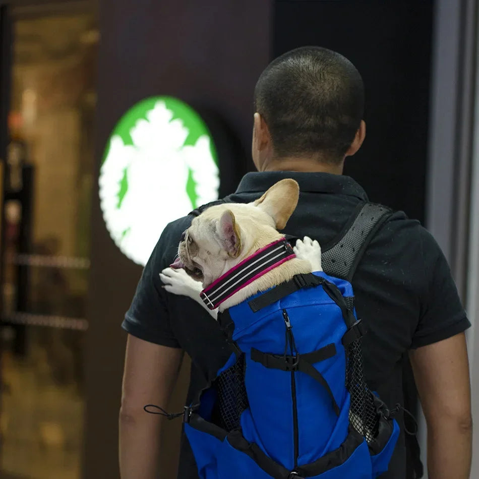 Breathable Large Dog Backpack Carrier - Durable Adjustable Outdoor Hiking Dog Bag Perfect for Large Golden Retriever & Bulldog