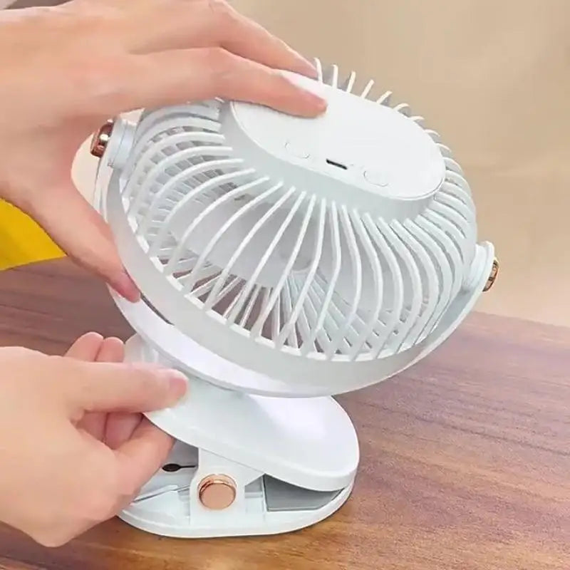 1 Set 720° Rotating Hanging Clip Fan Night Light Air Cooler USB Rechargeable Electric Fan Outdoor Camping Small Fans Ventilador