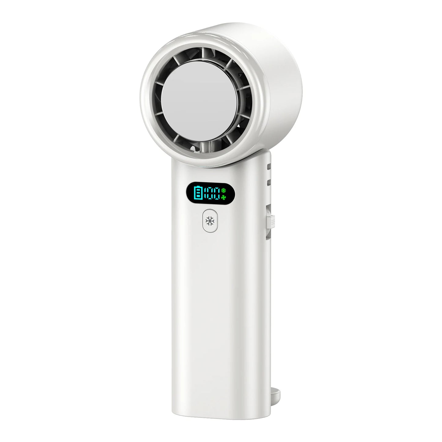 Ice Compress High-Speed Cooling Fan Handheld Fans USB Rechargeable Portable Mini Fan LED Digital Display, Travel, Camping