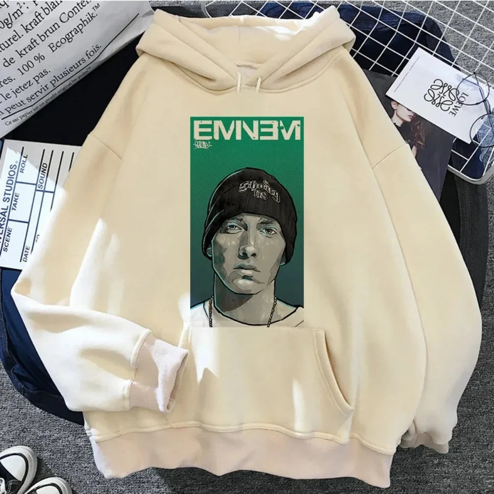 Eminem Print Hoodies Men/Women Casual Fashion Hooded Shirt Woman y2k Long Sleeves Pullover Sweatshirts Oversized Unisex Clothing