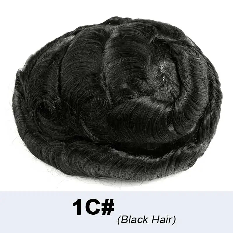 100% Density Full Lace Male Hair Prosthesis Swiss Thin Lace Men's Wig Natural Hairline Human Hair Man Hair System Wigs For Men