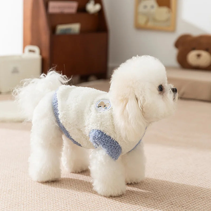 Winter Dog Clothes Fleece Dog Coat Solid Puppy Hoodies Chihuahua Sweatshirt Bichon Yorkie Clothing Dog Warm Vest Pet Pullover