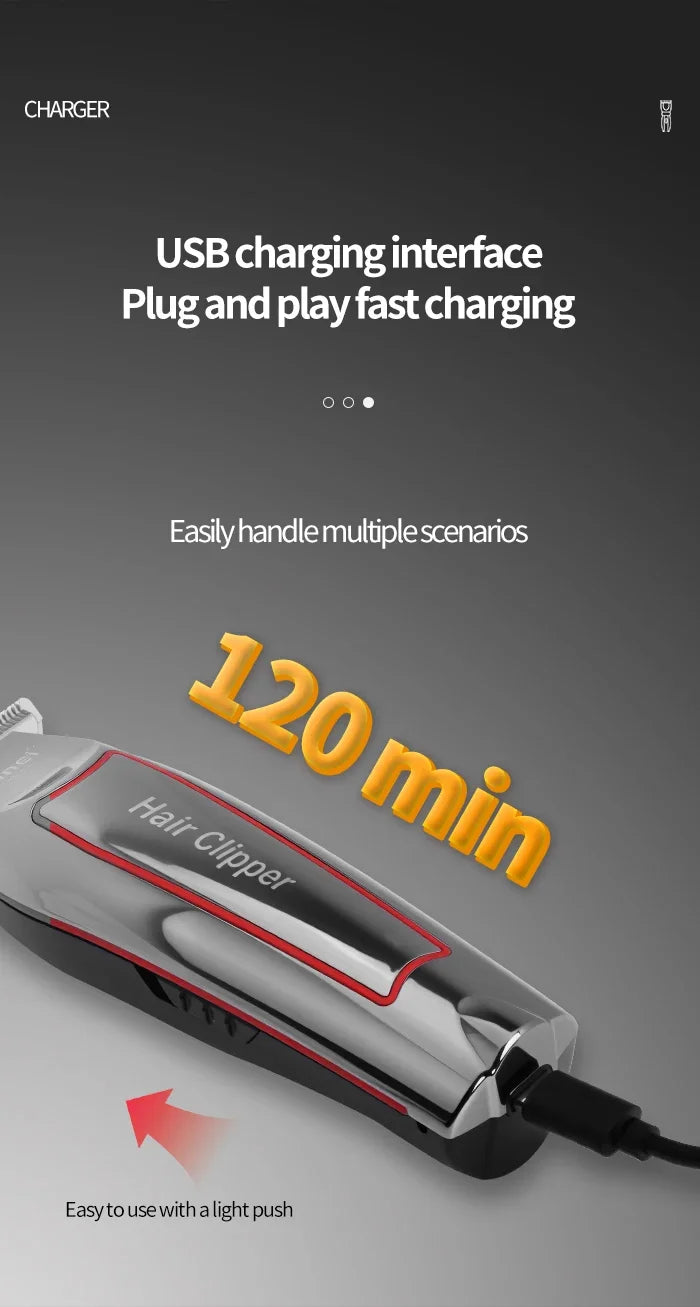 Kemei KM-034 Professional Hair Trimmer Men's Electric Beard Trimmer LCD Display Hair Clipper Haircut Set