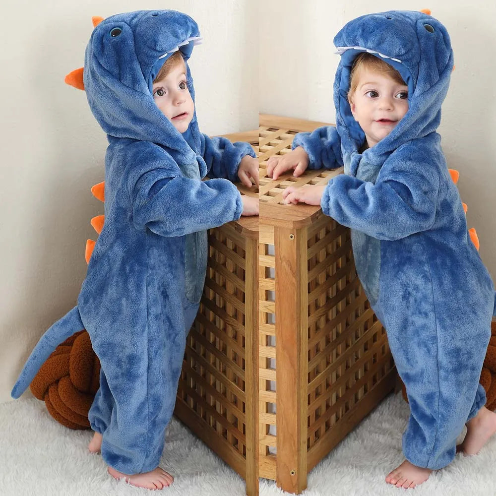 Autumn Winter Cartoon Style Winter Long Sleeve Baby Boys Girls Rompers Toddler Kids Playsuit Jumpsuits Baby Clothes Child Onesie