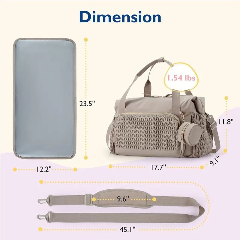 New Mommy Diaper Bag Large Capacity Organizer For Baby Diapersr Stroller Hanging Bags Maternity Women Fashion Tote Lightweight