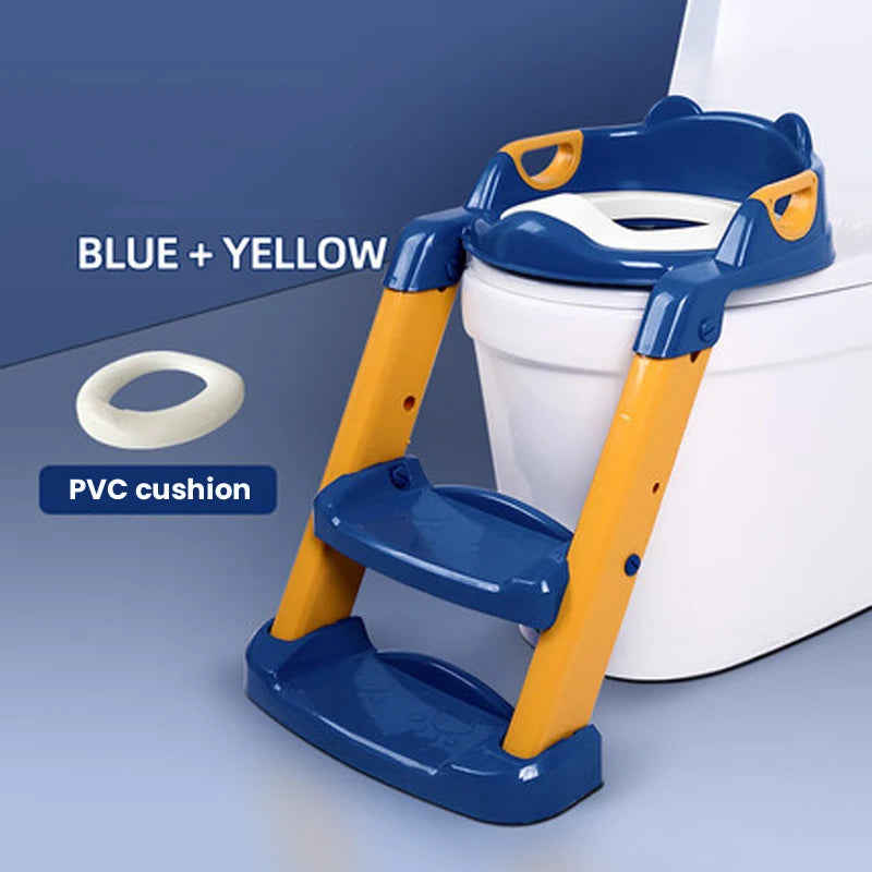 1-8 Years Children's Potty Baby Toilet Seat With Adjustable Ladder Infant Toilet Training Folding Seat Baby Potty Training Seat