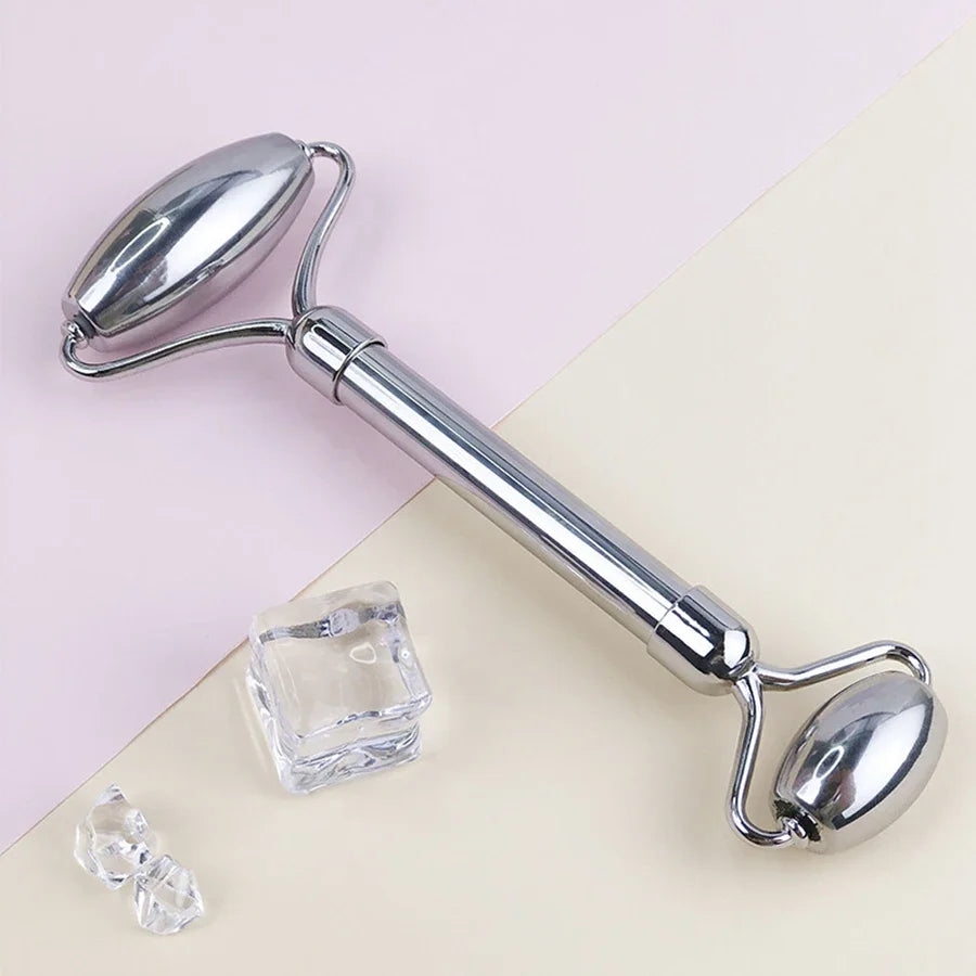 Ice Face Roller Stainless Steel Face Roller Gua Sha Tool,Facial Ice Roller Mold for Face Eye Skincare Tools Lifting Contouring