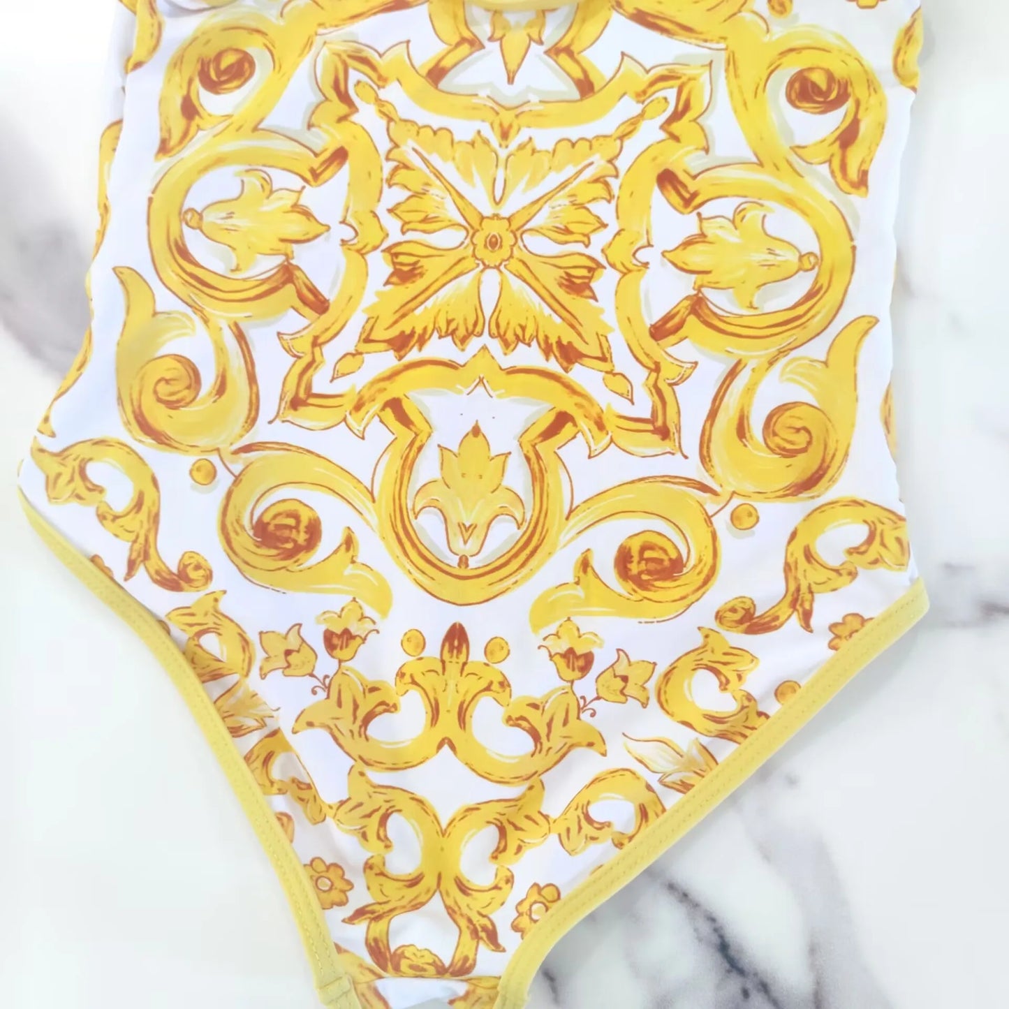 2025 Girl Swimsuit Summer golden flower bodysuit Special Offer Children's Swimsuit factory Wholesale