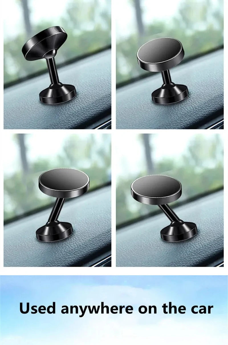 Creative Dual Axis Alloy Magnetic Car Bracket 720° Rotation Double Ball Magnetic Phone Holder for Any Model Phone