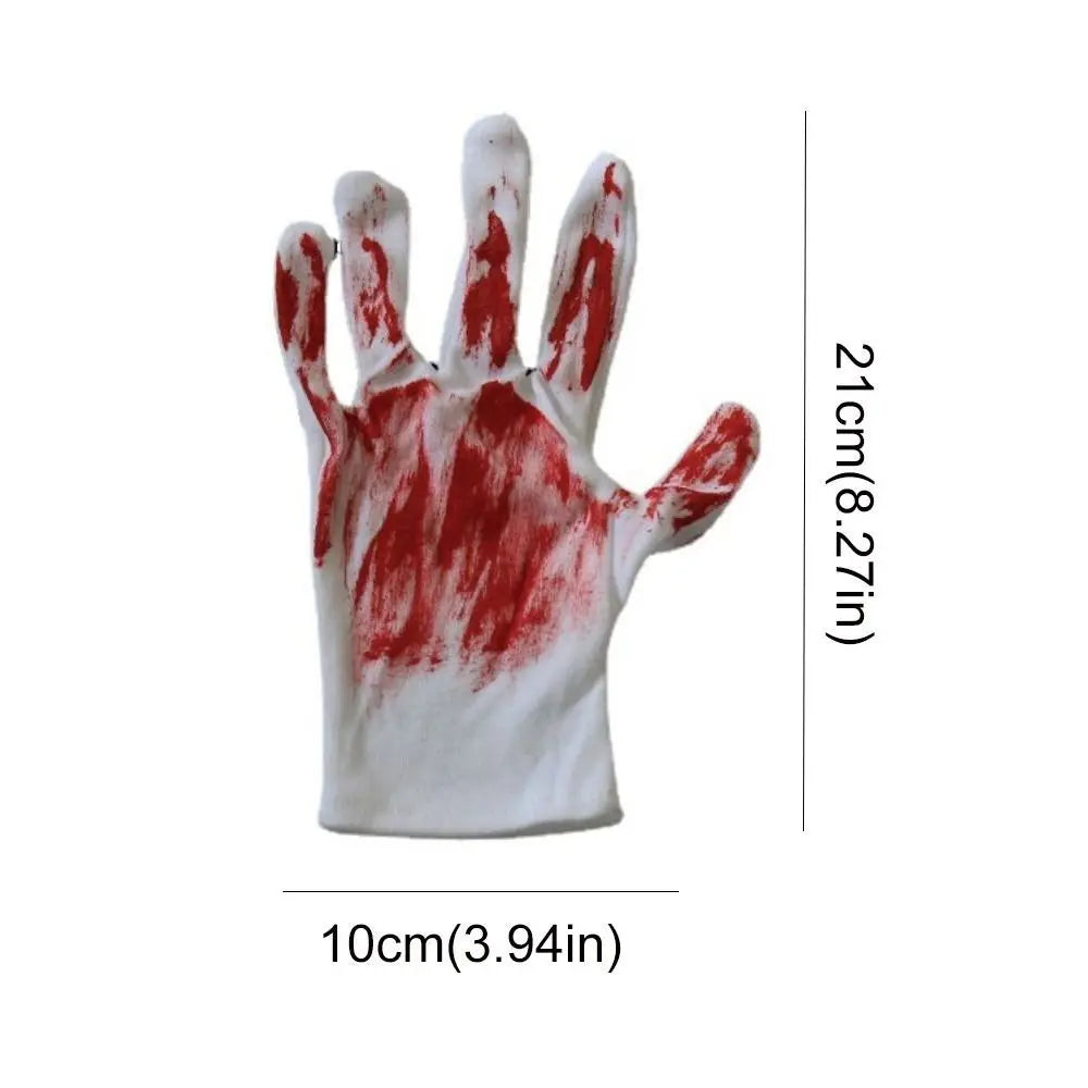 Realistic Halloween Blood Stain Masks Dress Up Costume Blood Mittens Ghost Zombie Cosplay Props Prank
