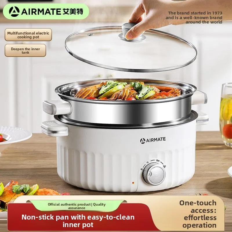 Airmate Electric Cooker Multifunctional Steaming Boiling Frying Pot for Home Dormitory Noodle Cooking Hot Pot