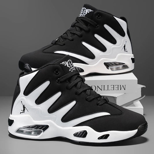 Men's High-Top Basketball Shoes Lace-Up Training Sneakers