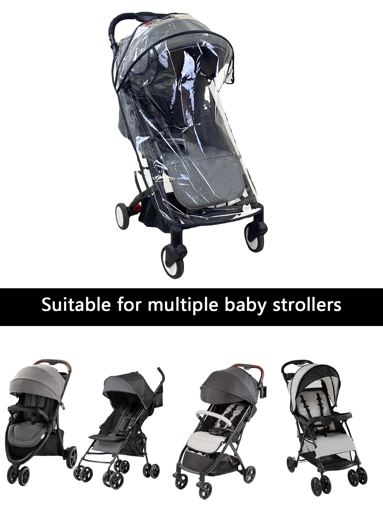 Universal Baby Stroller Rain Cover Waterproof EVA Cover Compatible with Babyzen Yoyo2 Yoya Stroller Accessories