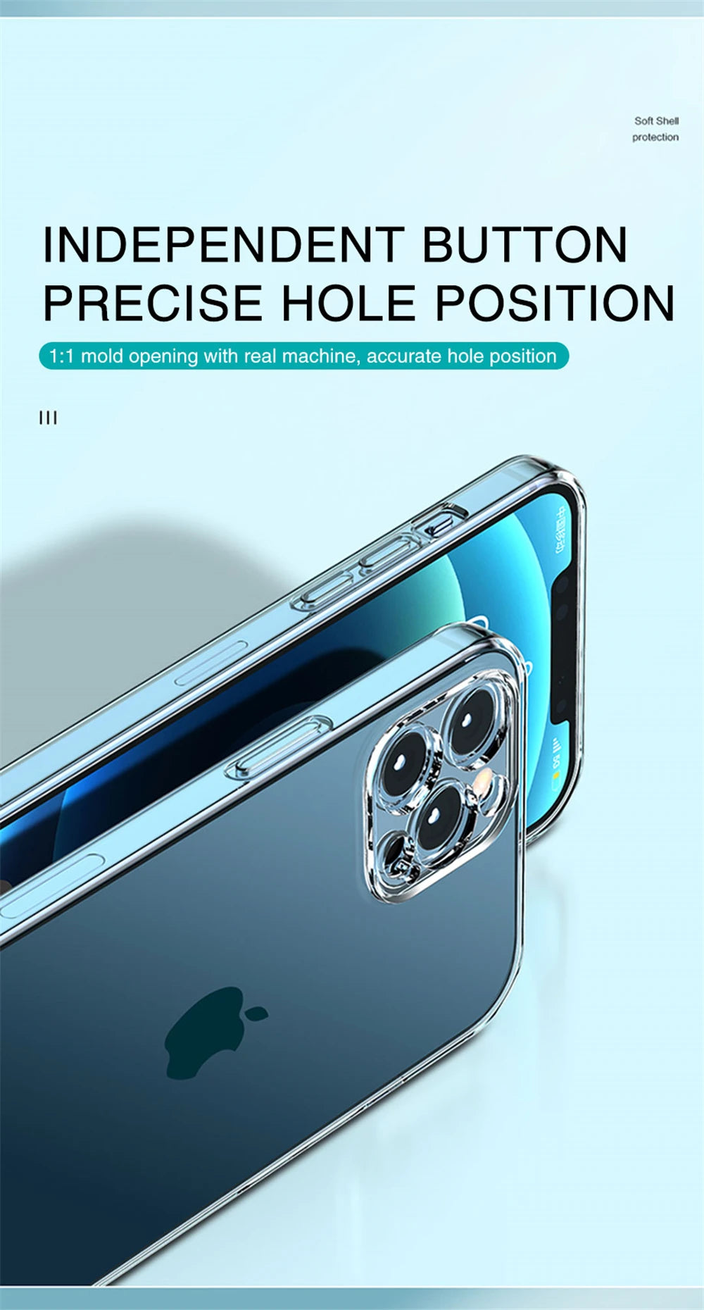 Clear Case For iPhone 16 15 14 13 12 11 Pro Max 16e Silicone Cover For iPhone 13 Mini X XS Max XR 7 8 Plus Transparent Cover