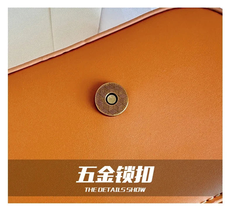 High-end Crossbody Handbag Leather Tote Bags Trendy Design Commuter Popular Classic Elegant Fashionable Bag with avian button