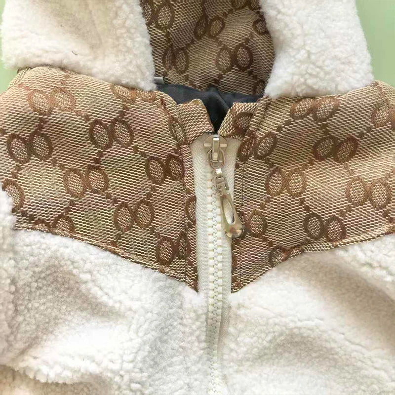 Autumn Winter Designer Luxury Pet Furry Coat Puppy Thick Warm Jacket Yorkiepoodle Small And Medium Sized Dogs Bitches Clothes