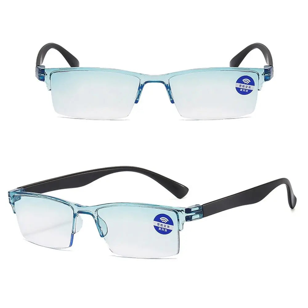 Ultralight Anti Blue Ray Reading Glasses Smart Automatic Zoom Reading Glasses Autofocus Power Half-Rim Near Far Computer Glasses
