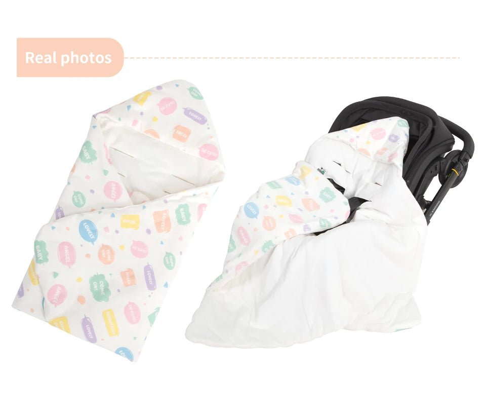 Baby Wrap Blanket For The Newborn With Windproof Hooded In A Infant Car Seat Autumn Warm Envelope For Discharge 0-6 Months