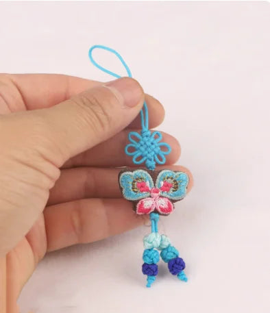 10 Pcs Y2K Bag Charms - Cute Embroidered Butterfly, Fish & Flower Pendants for Keychain, Phone Case Lanyard, Purse Accessory