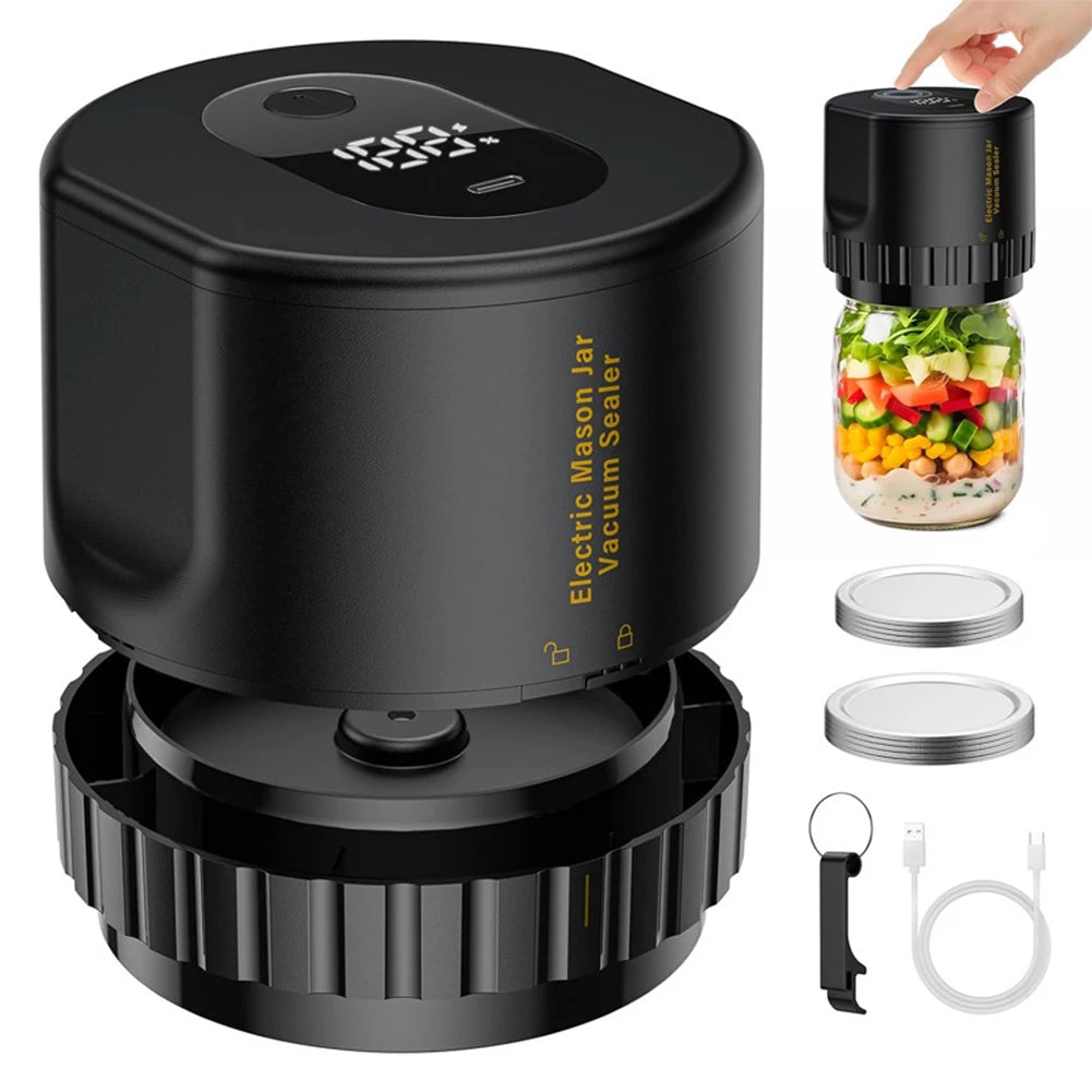 Automatic Electric Mason Jar Vacuum Sealer One-button Operation Leak-proof Sealing Portable Food Preservation Equipment Suit