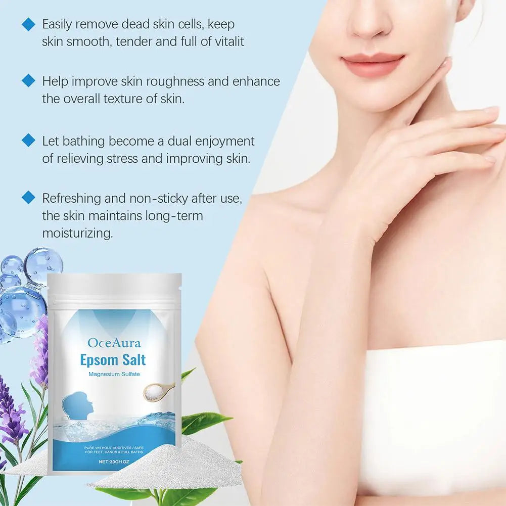 1/2/3/4/5/6/8/10PCS*30g Natural Epsom Salt Body Bath Salt Gentle Exfoliating Dead Skin Remover Deep Moisturizing Care