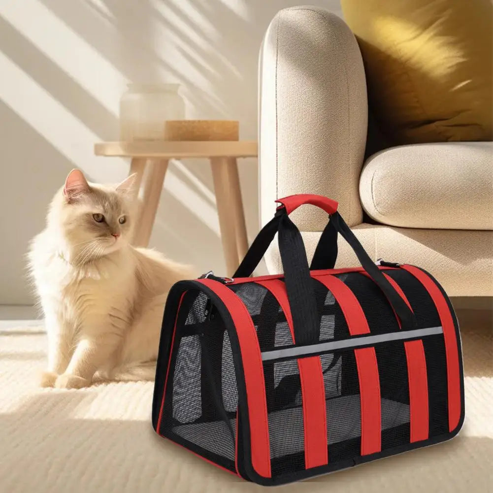 1Pc S/M/L Portable Folding Cat Bag Comfort Safety Large Capacity Crossbody Outdoor Pet Breathable Backpack Handheld Pet Bag