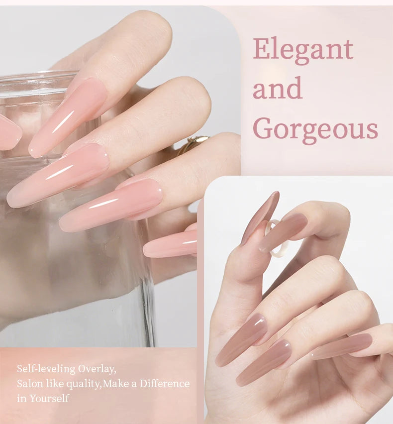 Nude Series Gel Nail Polish Soak Off UV LED Semi Permanent Jelly Nude Pink Gel Varnish Long Lasting Manicure Salon DIY Nail Art