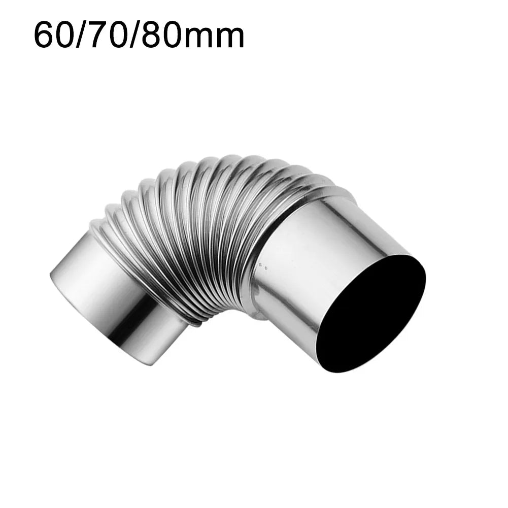 60 70 80mm Stainless Steel 90° Elbow Chimney Liner Bend 90° Multi-Flue Stove Pipe For Outdoor Camping Wood Stoves Chimney
