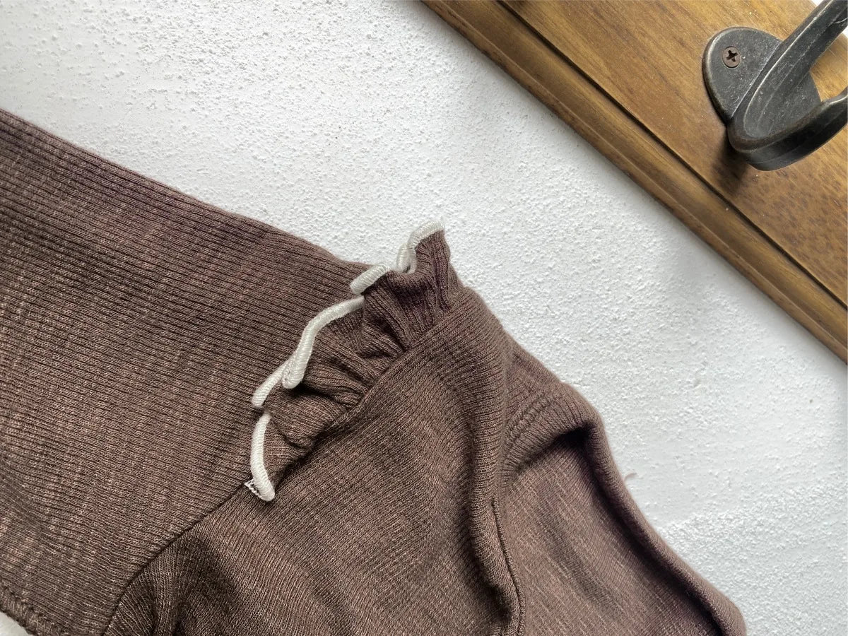 6738 Baby Clothing Set 2025 Autumn New Baby Girl's Home Suit Flying Sleeve Top+High Waist Belly Shorts Pajamas Set