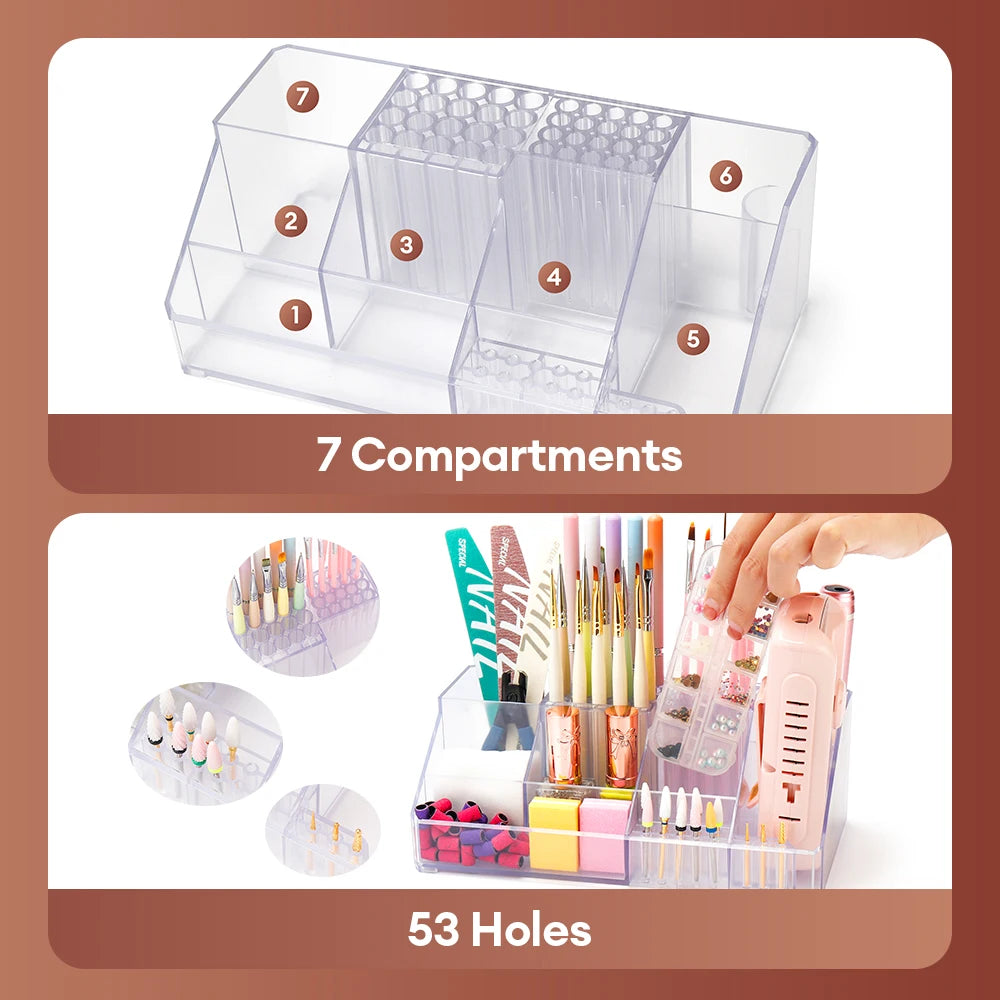 Acrylic Storage Rack Nail Art Tools Organizer Nail Salon Display Rack Large Capacity Storage Box Gel Polish Cosmetic Drawer