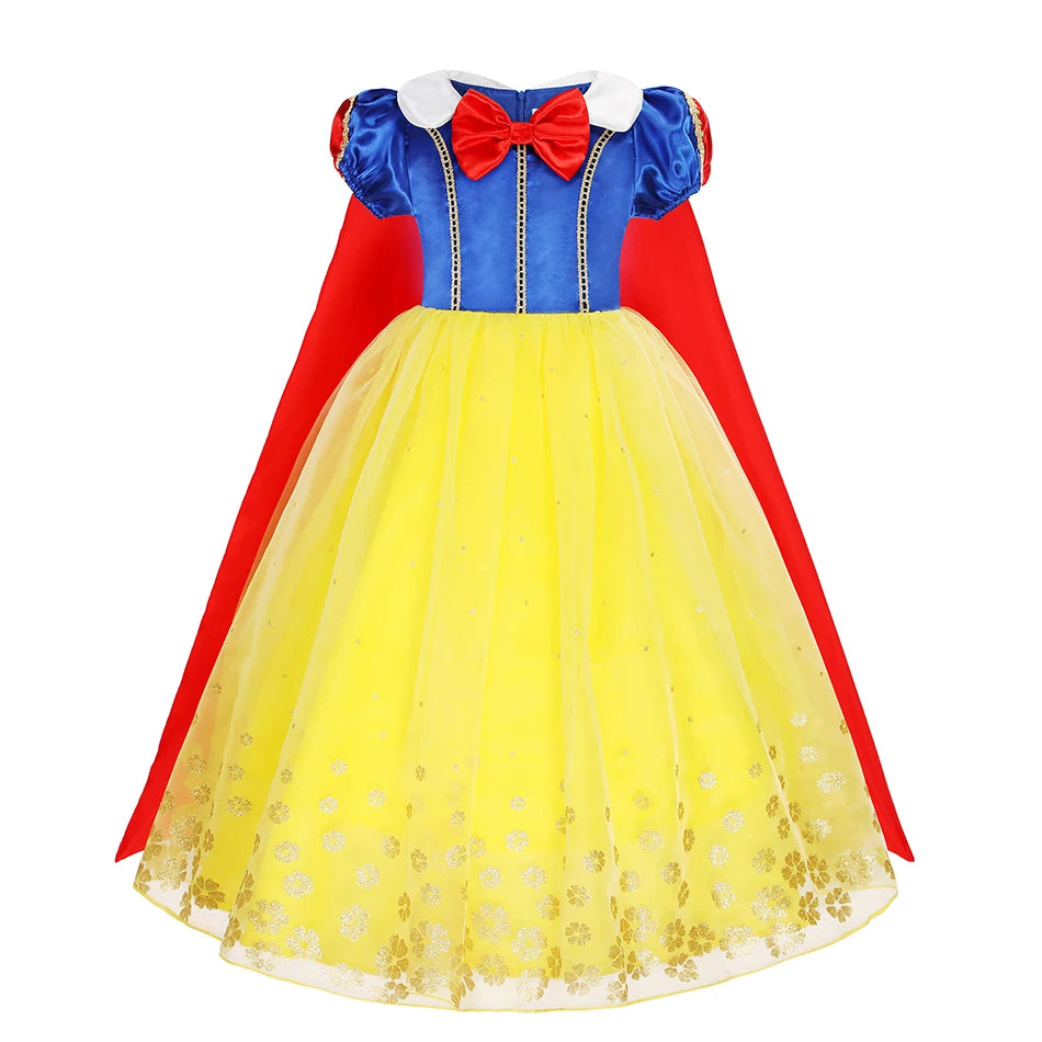 Halloween Birthday Dress Cinderella Snow White Aurora Rapunzel Princess Costume for Girls Kids 2-8Y