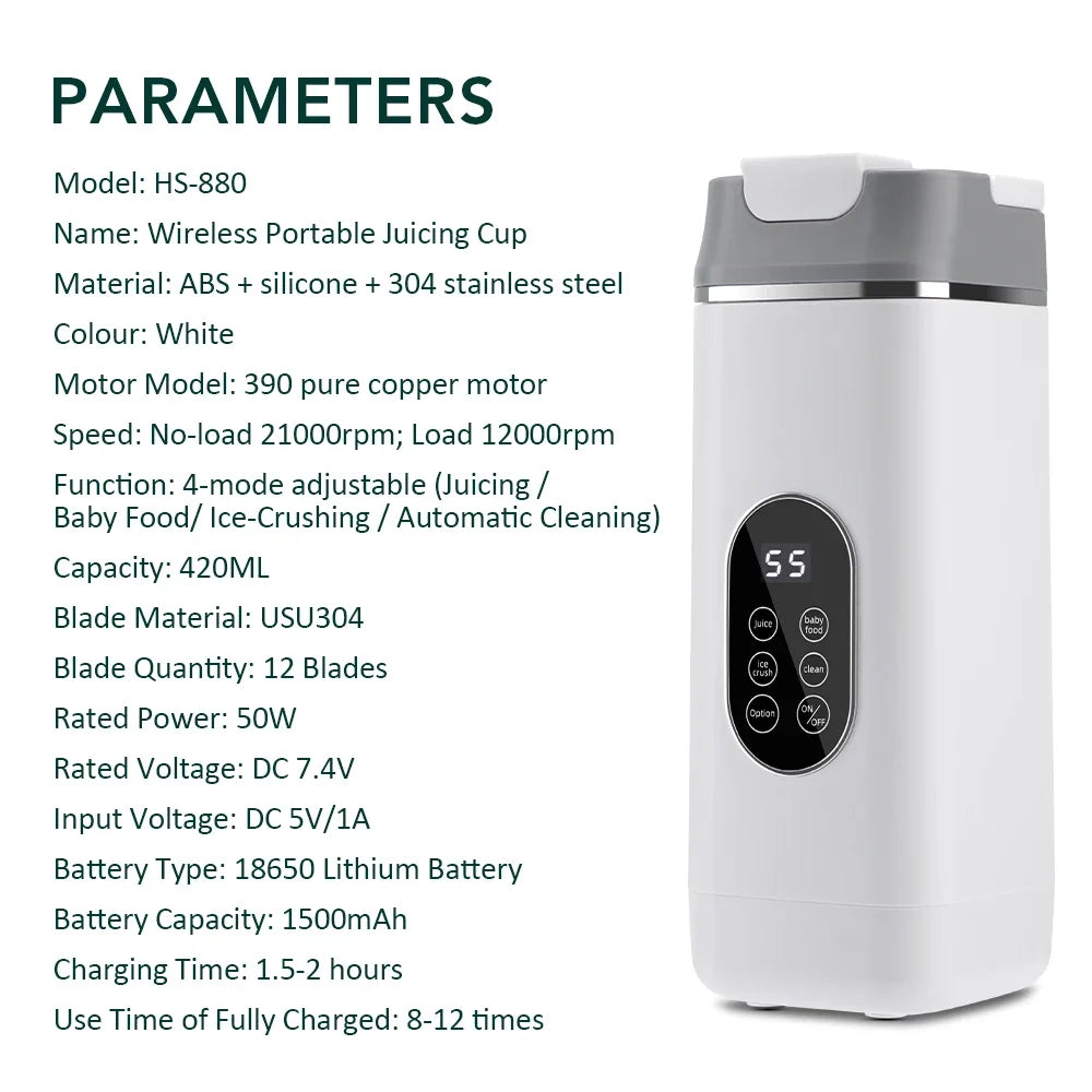 6 Color 400ml Portable USB Blender Electric Travel Juicer Cup For Smoothie Milkshake Kitchen Mini Mixer Tool