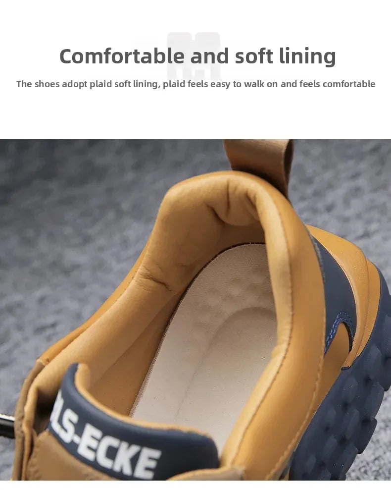 Men's Spring New Sport Shoes Casual Classic Trendy Thick Bottom Leisure Shoes Breathable Microfiber Upgraded Spring Autumn