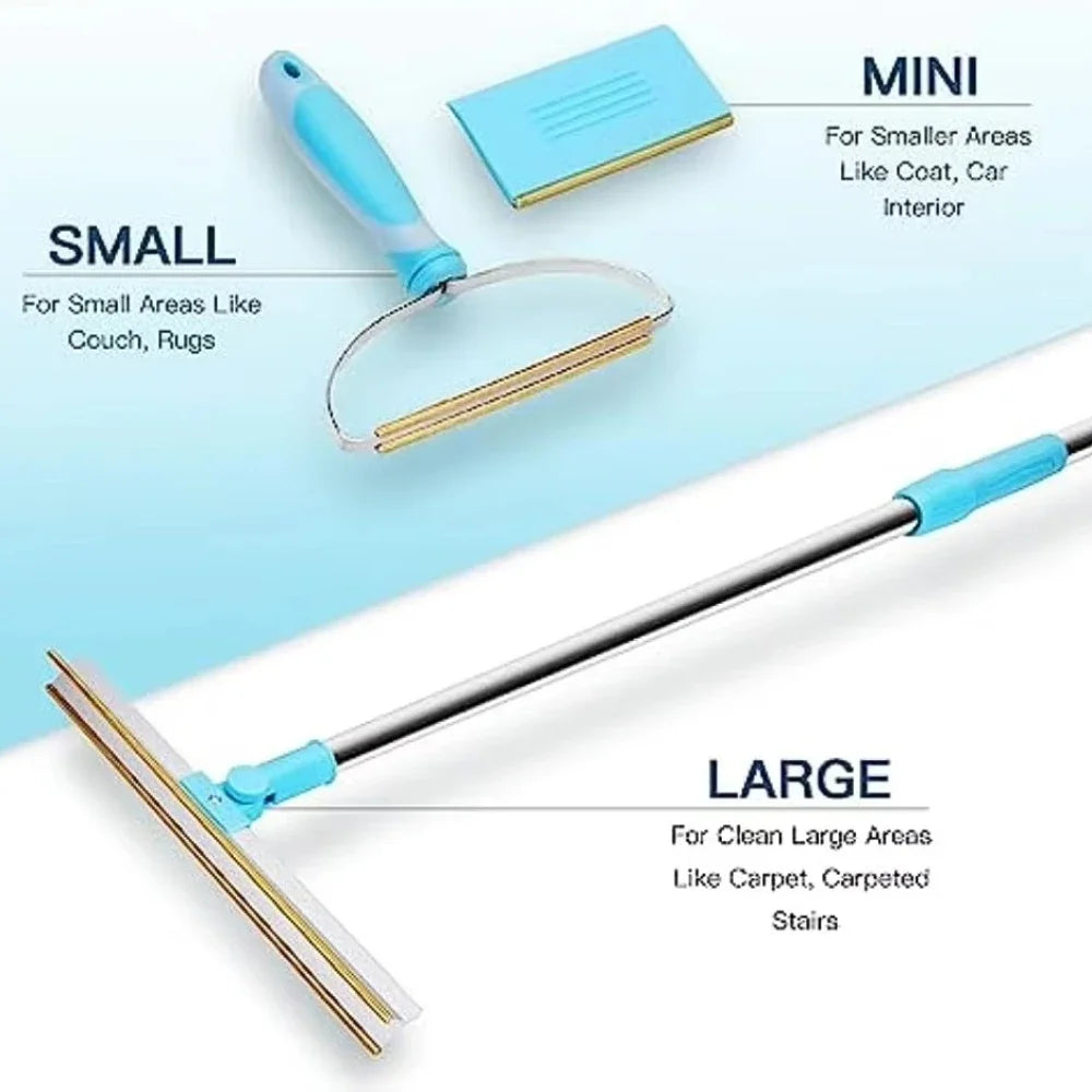 Carpet Rake Pet Dog Cat Hair Remover Set Telescopic Handle Rug Rake Super Hair Removal 180° Rotation Carpet Shave Pets Products