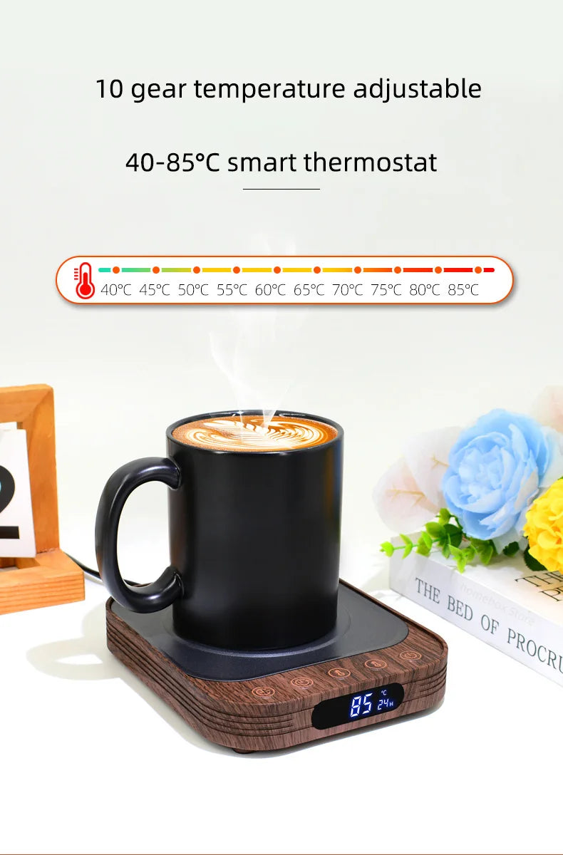 35W Electric Mug Warmer Cup Heater with 10 Gear Temperature Control Electric Hot Plate Warm Coaster Heating Pad 220V