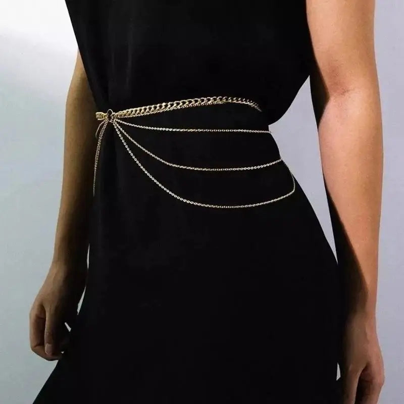 39BD Sexy Women Beach Jewelry Waistchain Personality Chain Body Chain Decor
