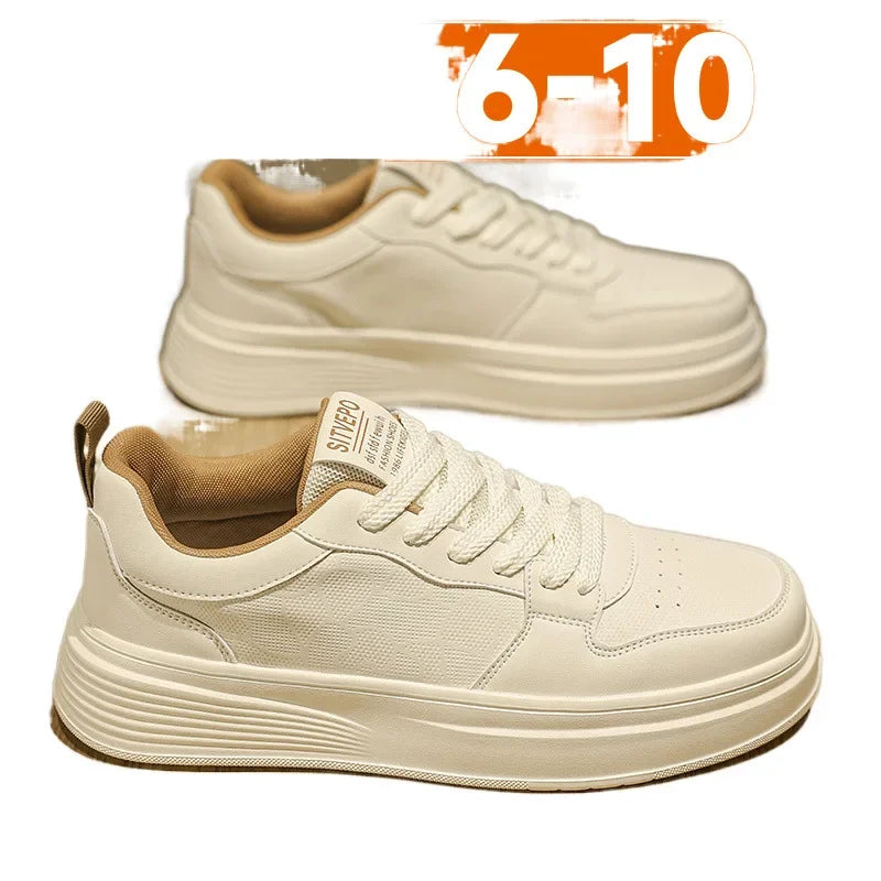 Men's Casual Sport Shoes Thick Bottom Invisible Heightening 10cm Rubber Outsole Synthetic Upper Breathable Lace-Up Sneakers