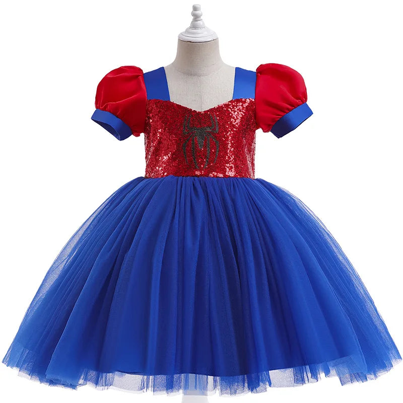 Cosplay Halloween Spider Costumes for Kids Sequins Dresses Spider Girls Children Carnival Costume Kid Birthday Party chothes