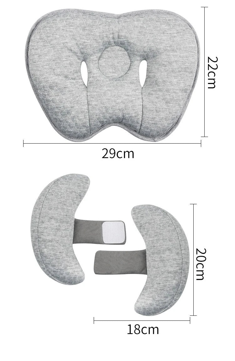 Infant Head Support Pillow for Car Seat Stroller Baby Neck Support Cushion with Adjustable Straps Child Head Rest Travel Pillow