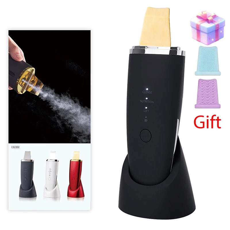 Ultrasonic Scrubber Blackhead Remover Deep Cleansing Scraper Face Exfoliator Acne Cleansing Scraper Face Lift Skincare Tools  Ve
