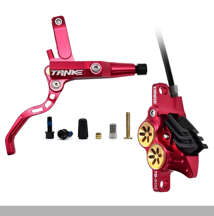 TANKE MTB 4-piston hydraulic disc brake 900/1700mm, 4-piston brake pad in resin, oil pressure AM DH road MTB ultra-light disc br