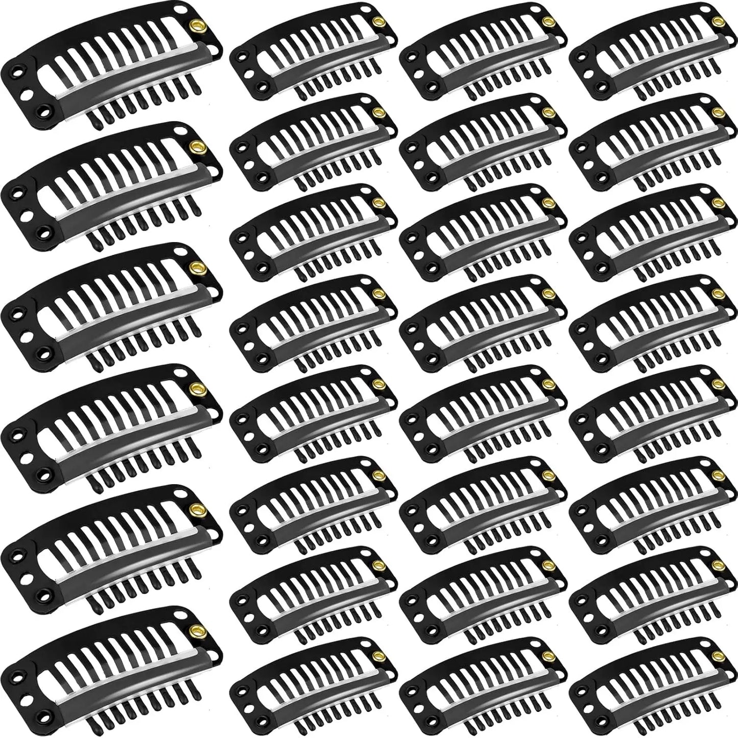 10-100Pcs 9-teeth Beige/Brown/Black Hair Extension Clips Hair Extension Wigs Snap Clips Comb Small Snap Wig Accessories Clips