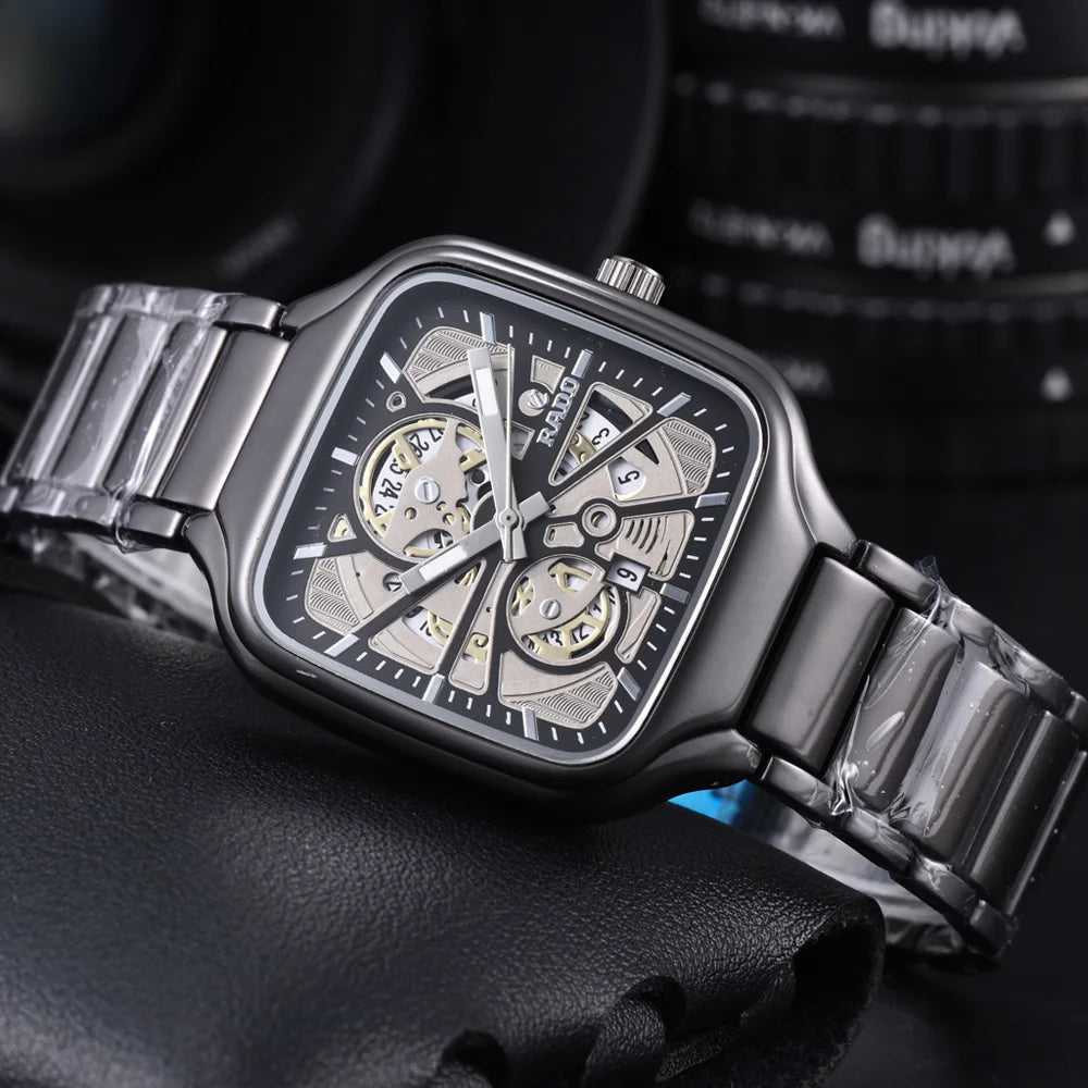 Elegant Unique Rado Original Brand Watches For Mens Classic Multifunction Quartz Watch Luxury Business AAA Male Clocks
