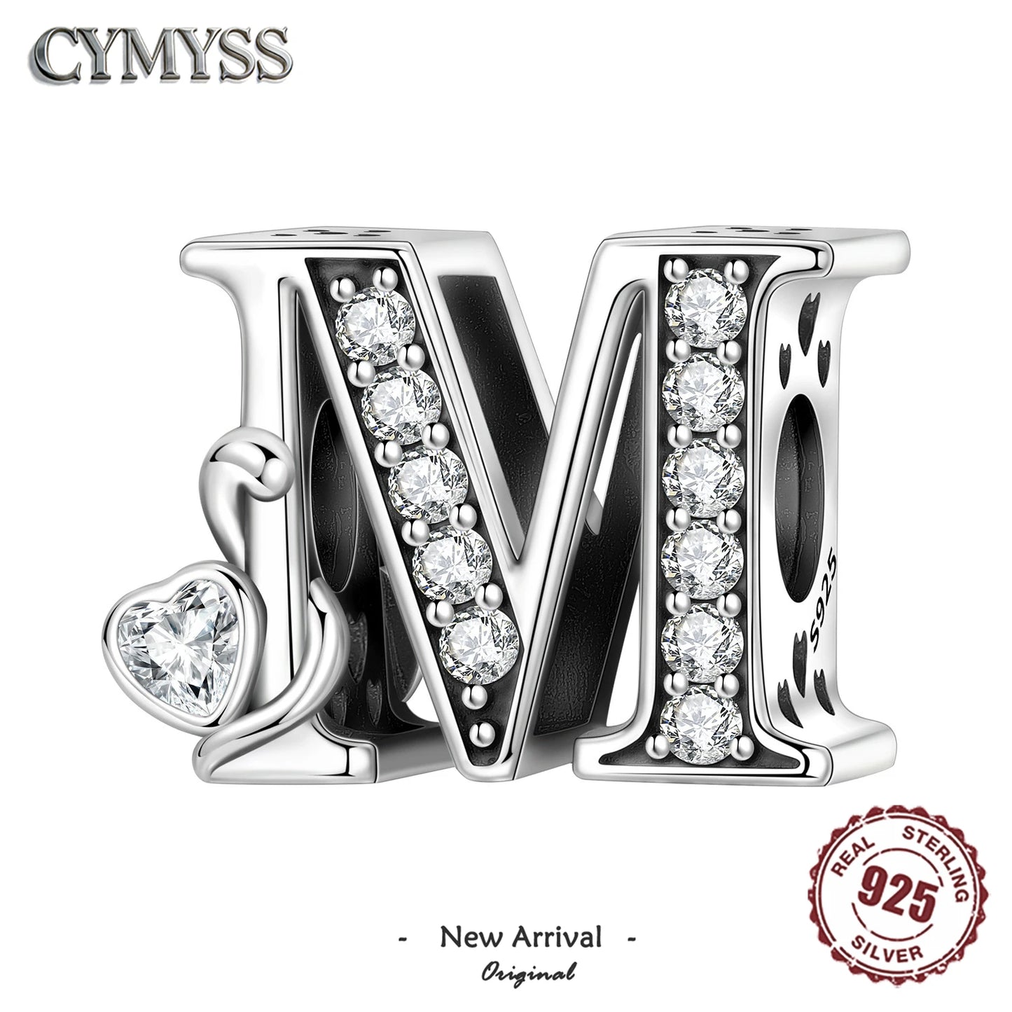 2026 New 925 Sterling Silver Zircon Scroll Grass Pattern 26 Letter Bead Charms for Women Fit DIY Bracelet Necklace Jewelry Gift