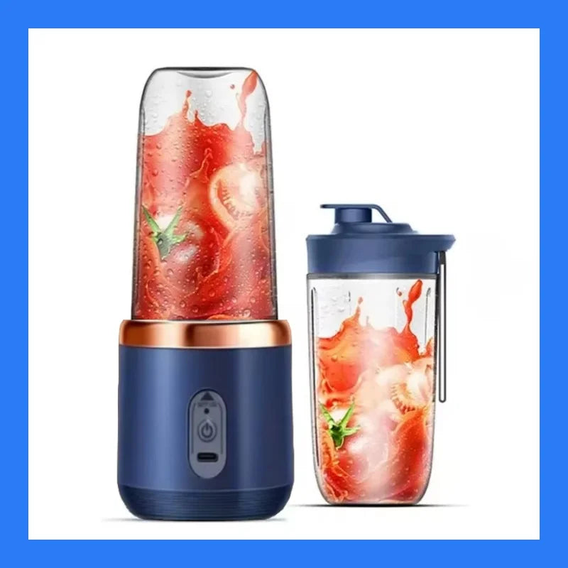 400ML Portable Electric Juicer 2 Cup Home Mini Multifunctional Wireless Blender USB Rechargeable Small Juice Cup Mixer Machine