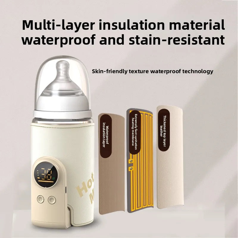 ‌6000mAh Smart Rechargeable Portable Feeding Bottle Warmer Travel Set Instant Heating Temperature Control for Baby Milk